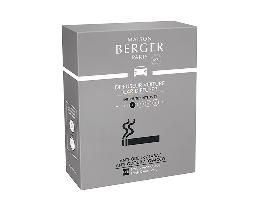Ricarica diffusore auto 2 pezzi alla fragranza Anti Odori Tabacco Maison Berger Paris