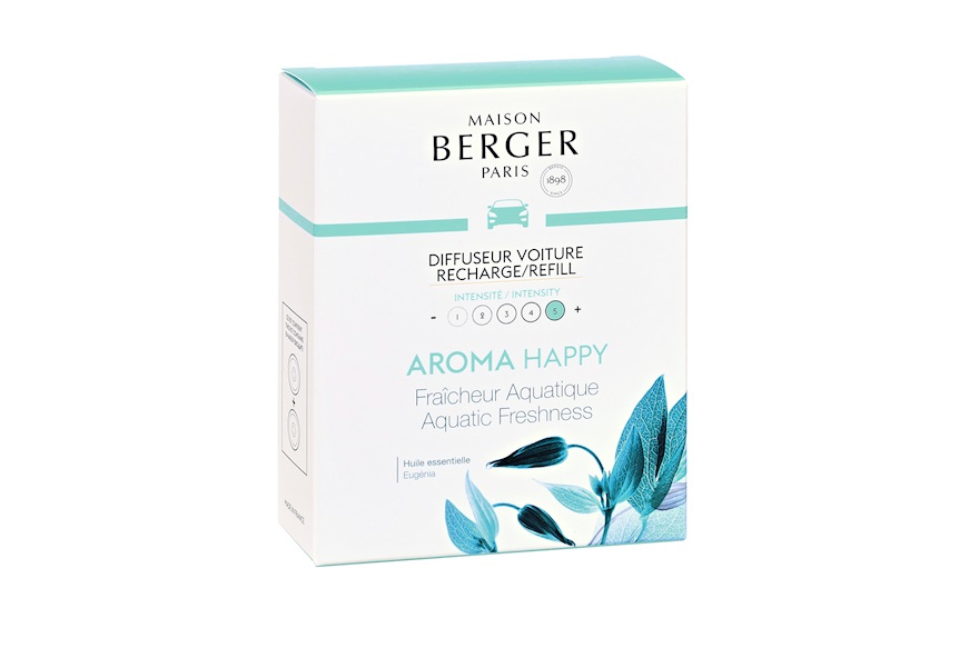 Car diffuser refills Aroma Happy Fraicheur Aquatique Maison Berger Paris