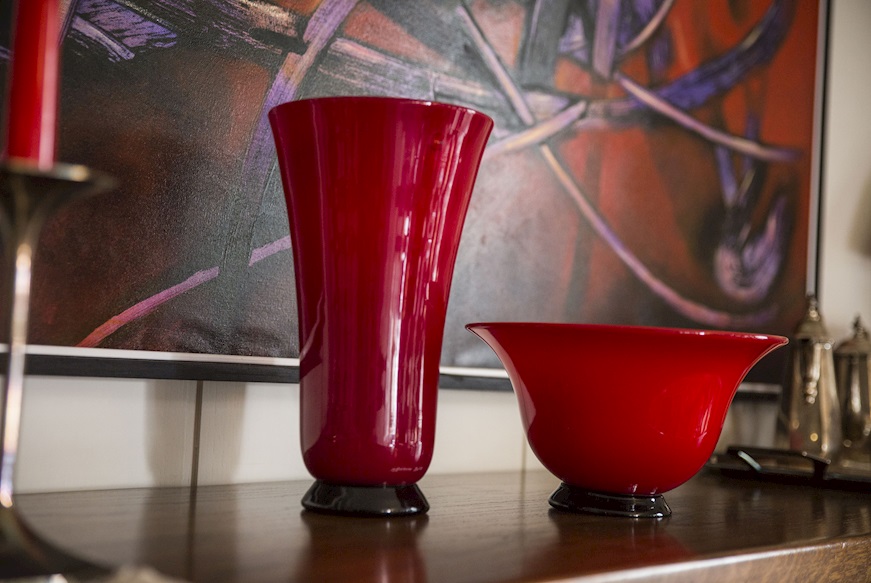 Vaso Anni Trenta vetro di Murano colore rosso Venini