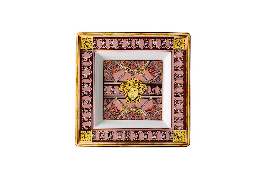 Square bowl La scala del Palazzo porcelain pink Versace