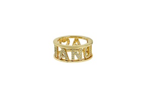 Ring My name is silver with zircons Selezione Zanolli
