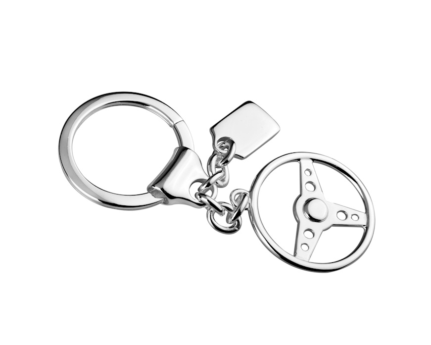 Keychain Steering Wheel silver with plate Selezione Zanolli