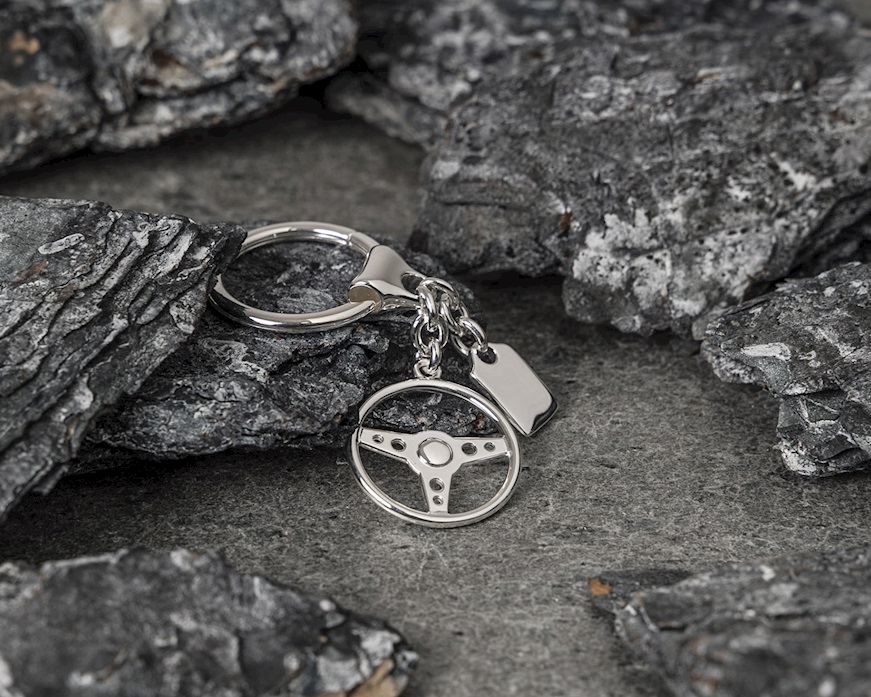 Keychain Steering Wheel silver with plate Selezione Zanolli