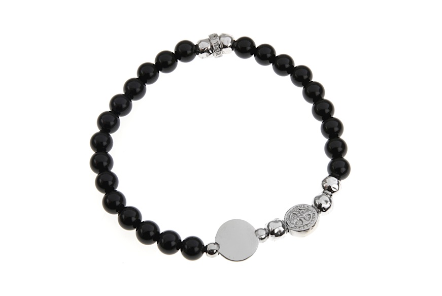 Bracelet My Saint silver and black agate Maria Cristina Sterling