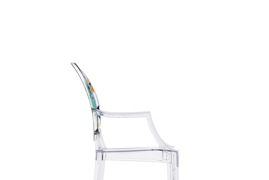 Sedia Lou Lou Ghost trasparente con dinosauri Kartell
