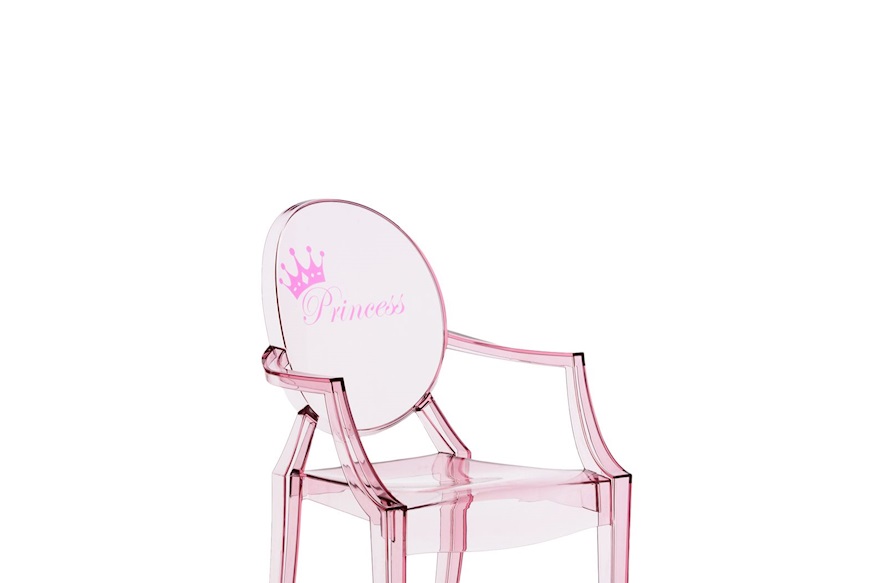 Sedia Lou Lou Ghost rosa principessa Kartell