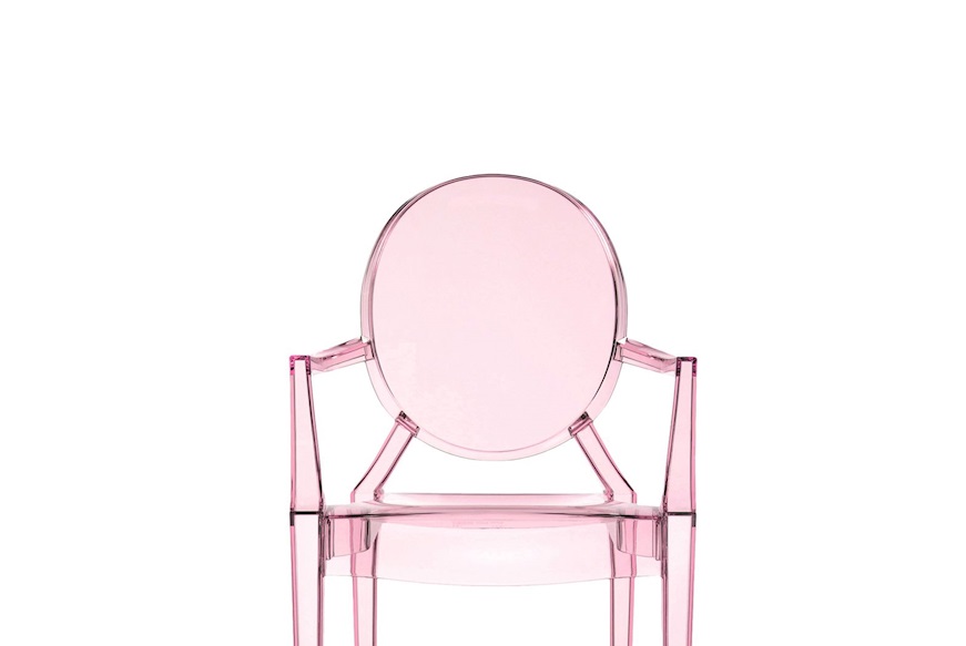 Sedia Lou Lou Ghost rosa trasparente Kartell