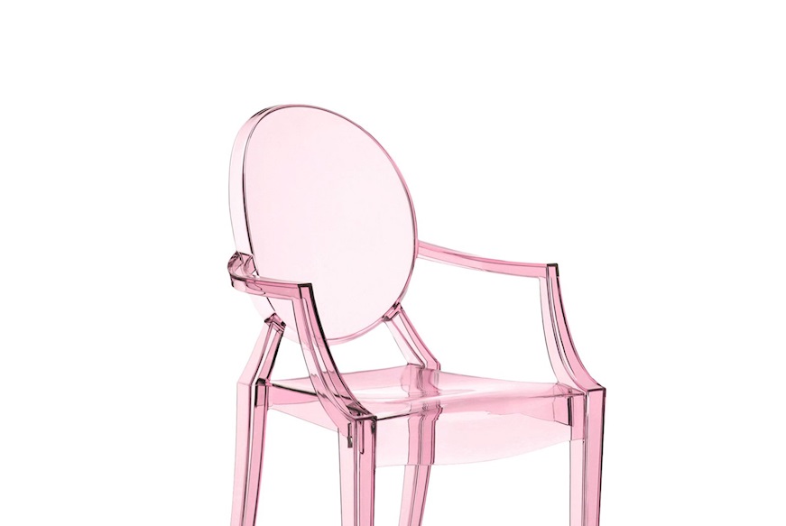 Sedia Lou Lou Ghost rosa trasparente Kartell