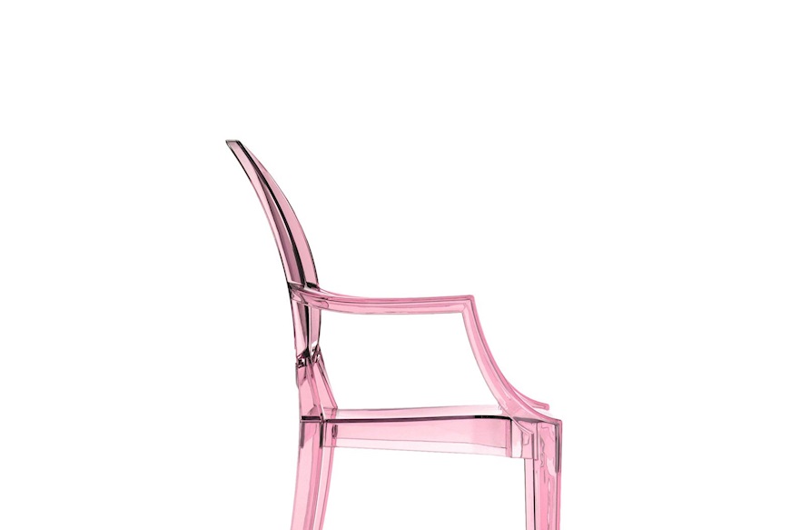 Sedia Lou Lou Ghost rosa trasparente Kartell