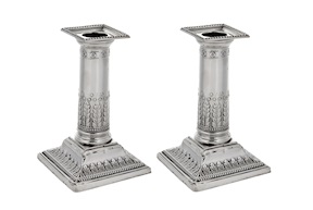 Coppia di candelieri argento 180 grammi Sheffield (GB) fine XIX secolo