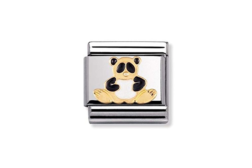 Panda Composable acciaio oro e smalto Nomination