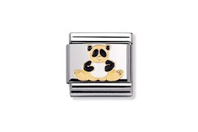 Panda Composable acciaio oro e smalto