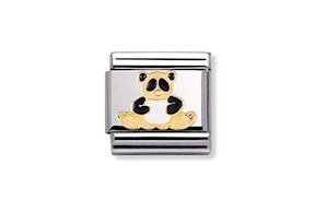 Panda Composable steel gold and enamel Nomination