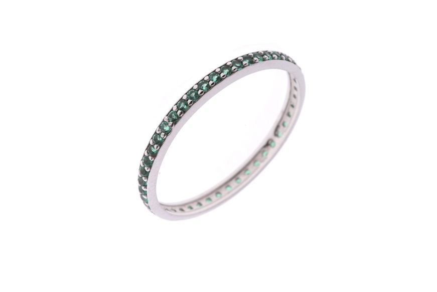 Selezione Zanolli Wedding ring gold 750 2 rows of black zircons Buy on Zanolli