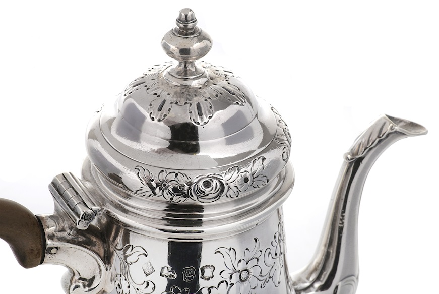 Caffettiera argento 760 grammi Londra (GB) 1742-1743 Selezione Zanolli