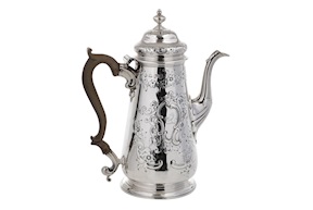 Caffettiera argento Londra (GB) 1742-1743