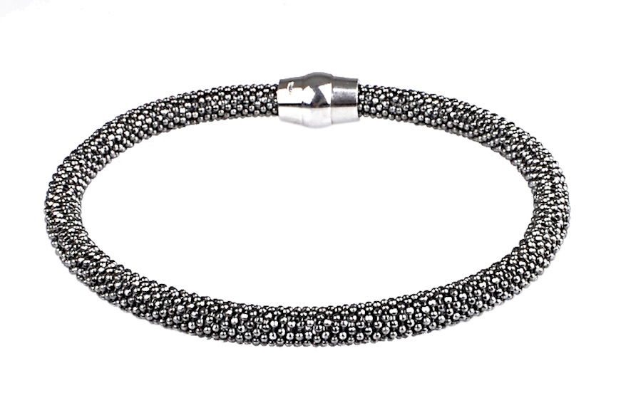 Bracelet silver ruthenium with magnet closure Selezione Zanolli