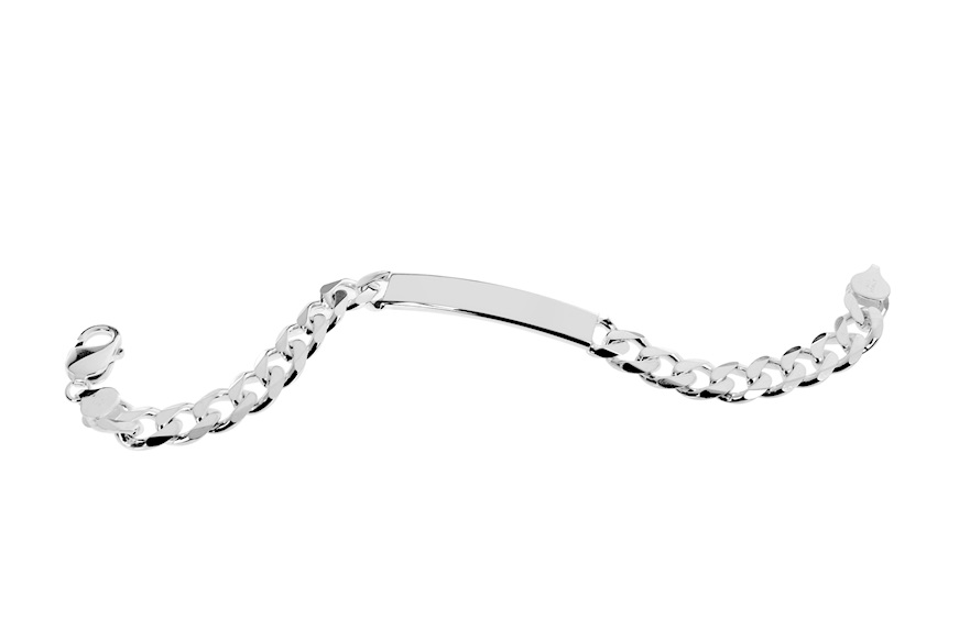Bracelet silver with groumette chain and central plate Selezione Zanolli