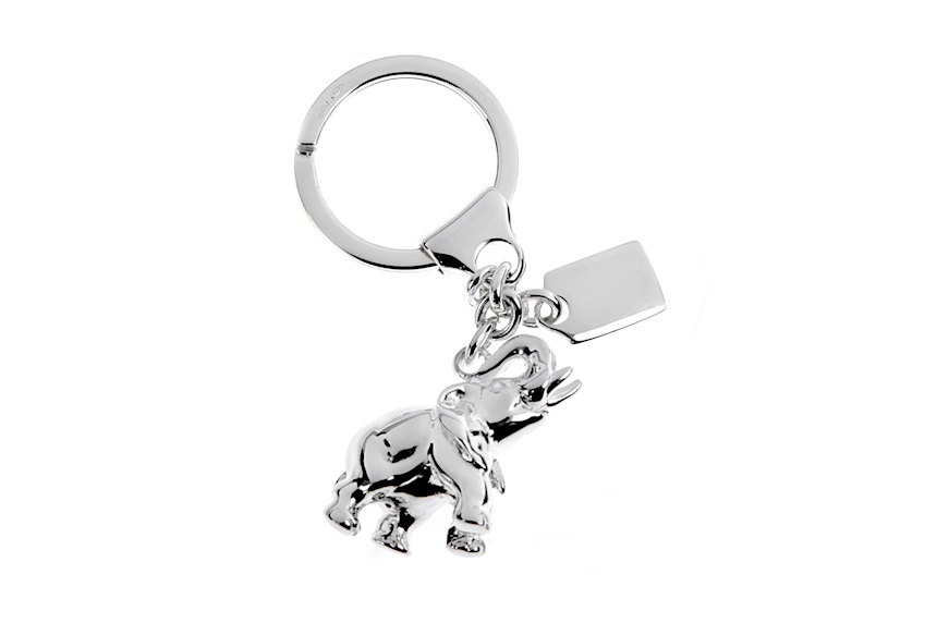 Keychain Elephant silver with plate Selezione Zanolli