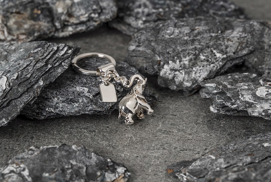 Keychain Elephant silver with plate Selezione Zanolli