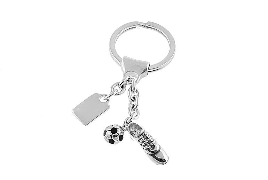 Keychain Football silver with plate Selezione Zanolli