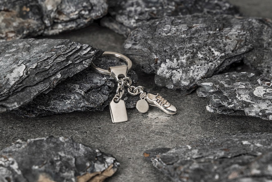 Keychain Football silver with plate Selezione Zanolli
