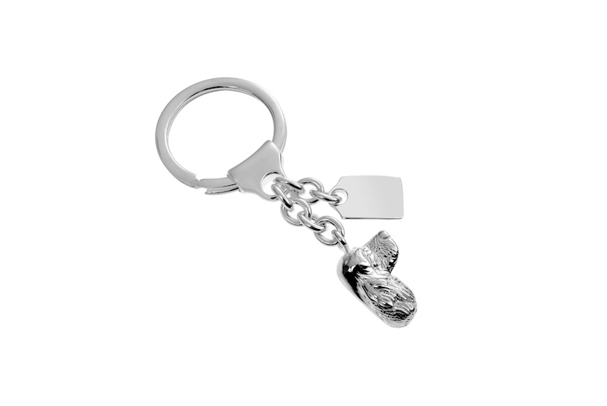 Keychain Dog silver with plate Selezione Zanolli