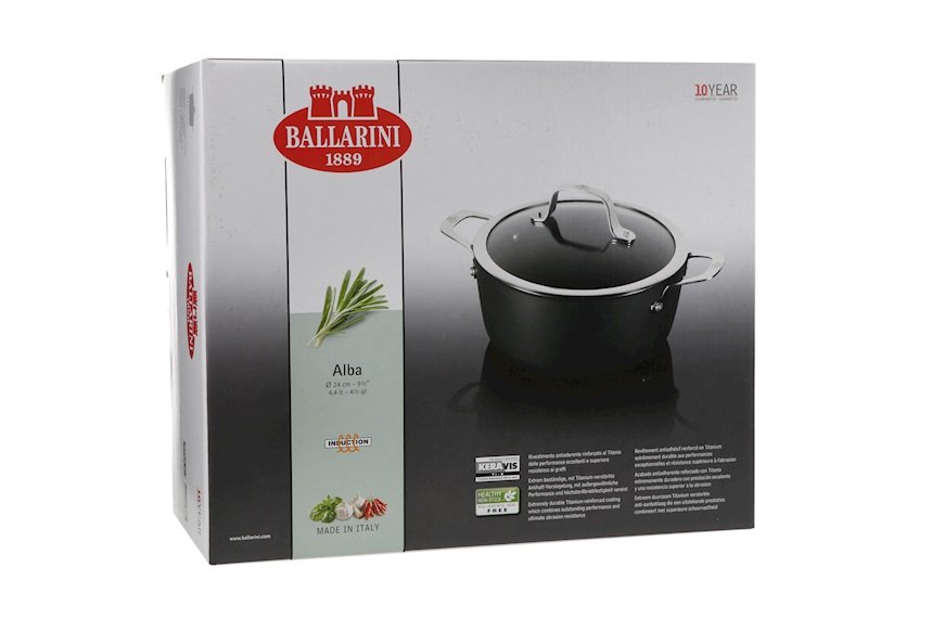 Casserole Alba with two handles and lid Ballarini