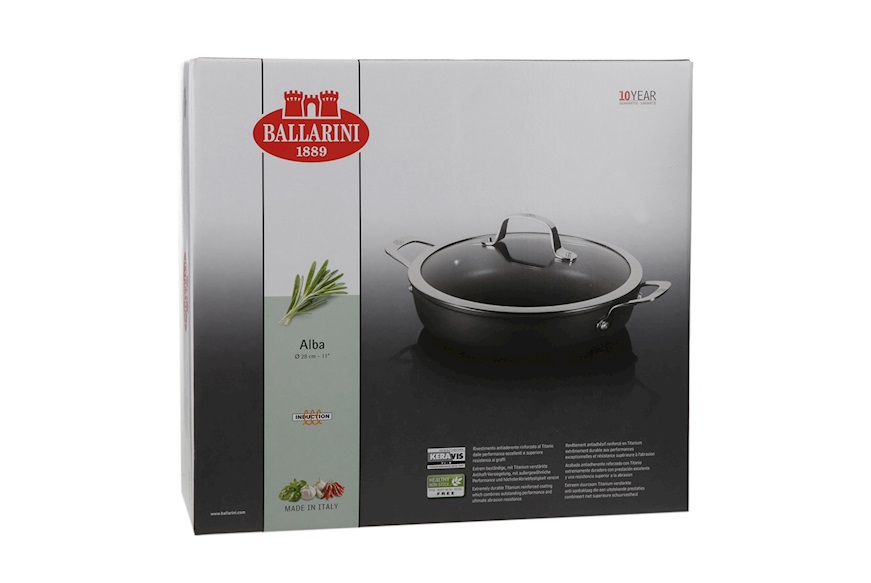 Ballarini - Pot 2 handles with lid cm. 24 - induction - ALBA