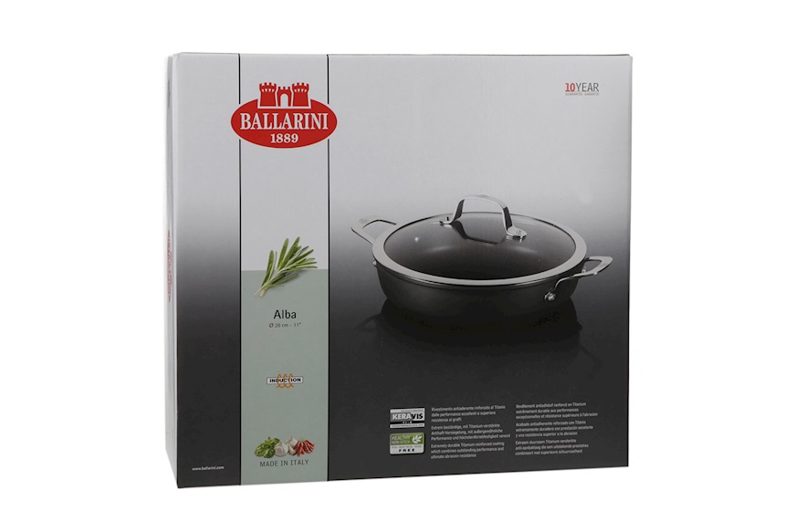 Pan Alba with two handles and lid Ballarini