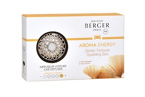Diffusore auto Aroma Energy con fragranza Zestes Toniques Maison Berger Paris