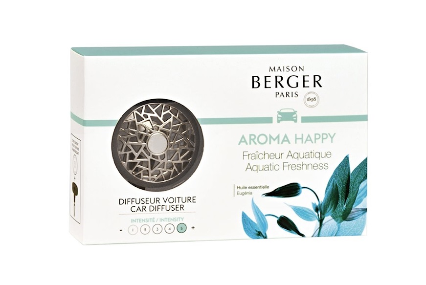 Diffusore auto Aroma Happy con fragranza Fraicheur Aquatique Maison Berger Paris