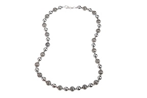 Collana argento palline bicolor satinate e lucide Selezione Zanolli