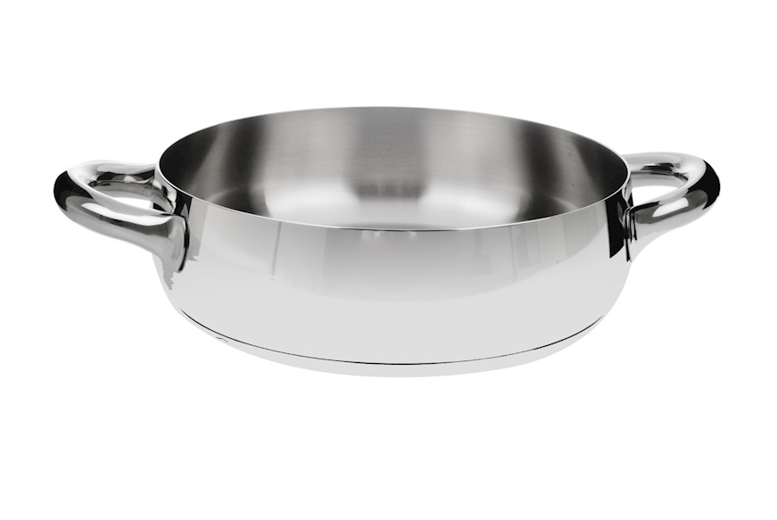 Low casserole Mami steel with two handles Alessi
