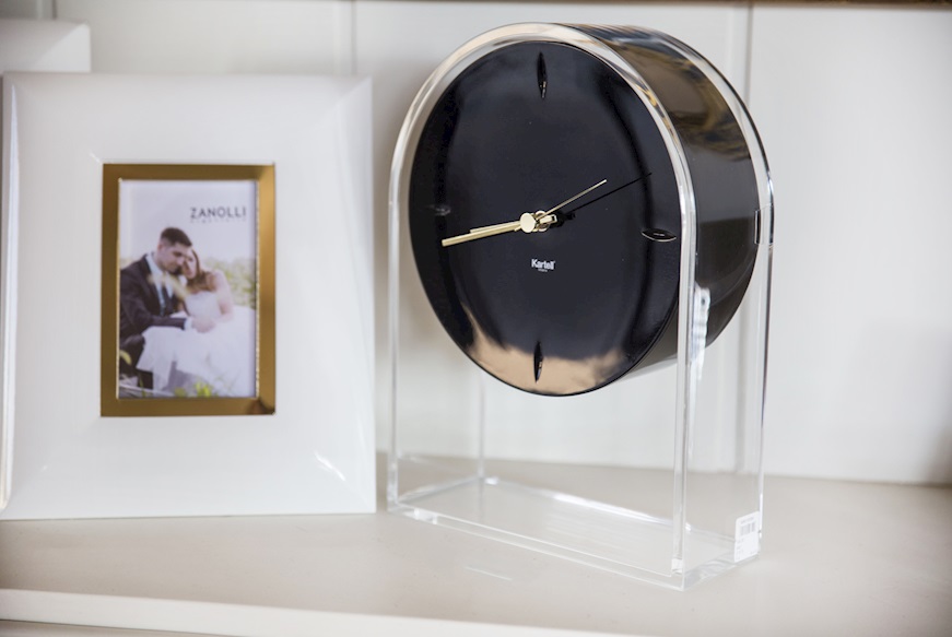 Clock Air du Temps crystal black Kartell