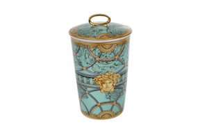 Vaso portacandela La scala del Palazzo porcellana verde Versace
