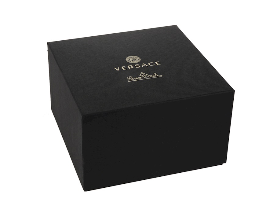 Vaso portacandela Le Jardin porcellana con coperchio e candela Versace