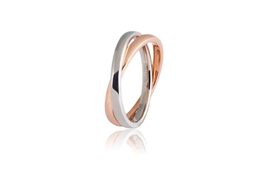 Wedding ring Insieme gold 750‰ double white and red gold Unoaerre