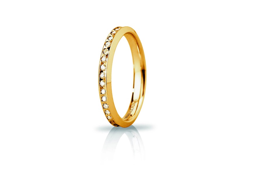 Wedding ring Venere gold 750‰ yellow gold with diamonds Unoaerre