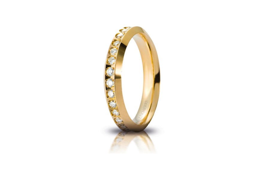 Wedding ring Venere gold 750‰ yellow gold with diamonds Unoaerre