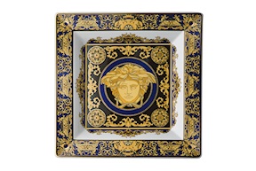 Coppa quadra Medusa Blue porcellana Versace