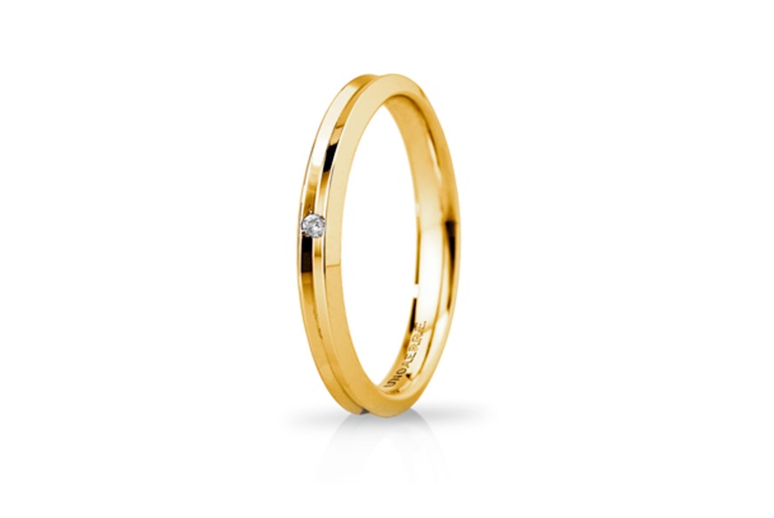 Wedding ring Corona gold 750‰ with diamonds Unoaerre