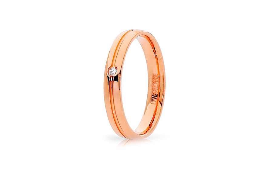 Wedding ring Lyra gold 750‰ with diamond Unoaerre