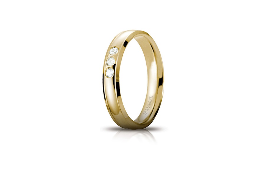 Wedding ring Orion gold 750‰ with diamonds Unoaerre