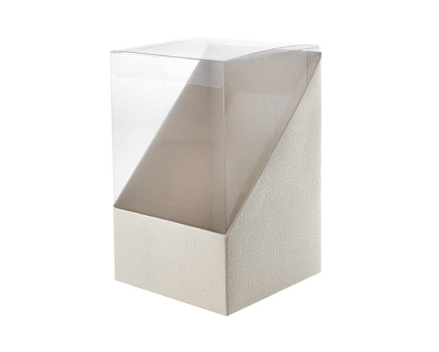 Scatola per bomboniera Duo Pelle bianco 11 x 11 x h16,5 Selezione Zanolli