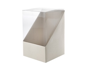 Scatola per bomboniera Duo Pelle bianco 11 x 11 x h16,5 Selezione Zanolli