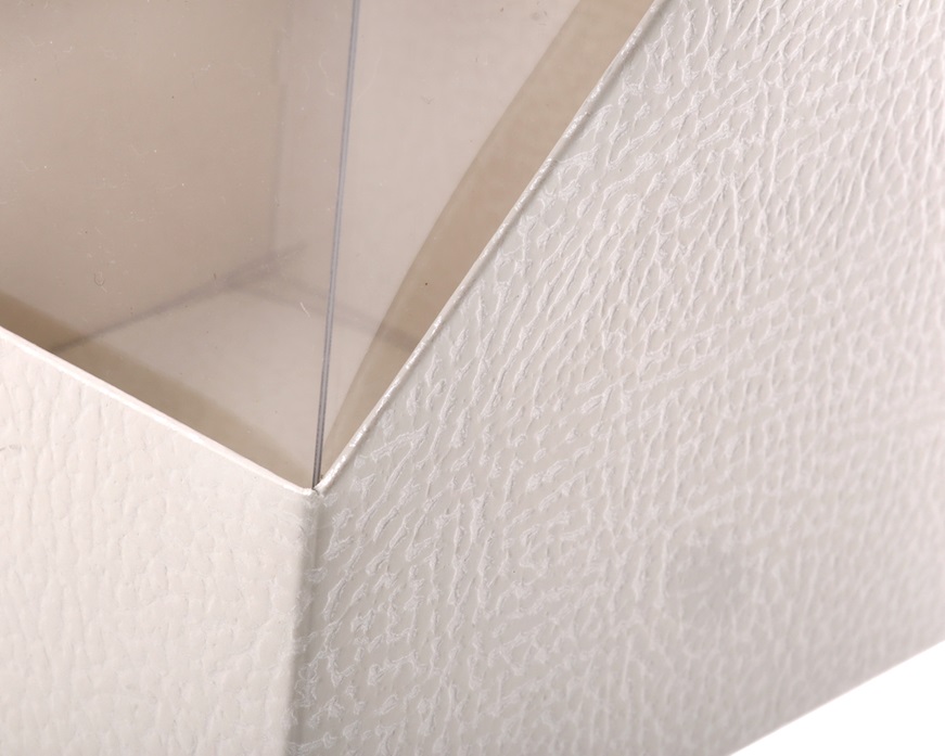 Scatola per bomboniera Duo Pelle bianco 11 x 11 x h16,5 Selezione Zanolli