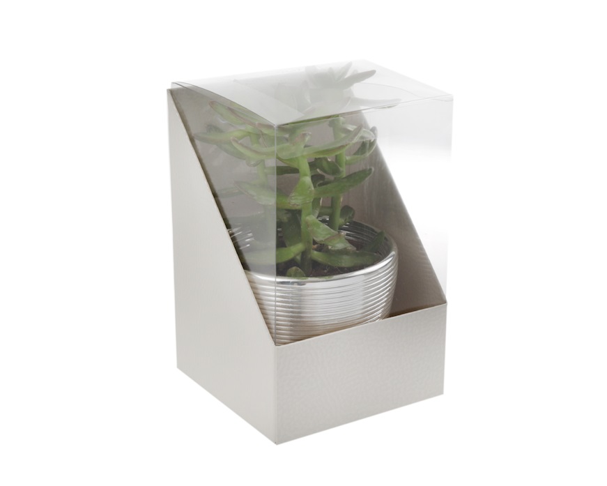 Scatola per bomboniera Duo Pelle bianco 11 x 11 x h16,5 Selezione Zanolli