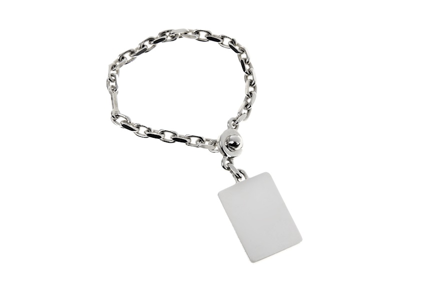 Keychain silver with rectangular pendant Selezione Zanolli