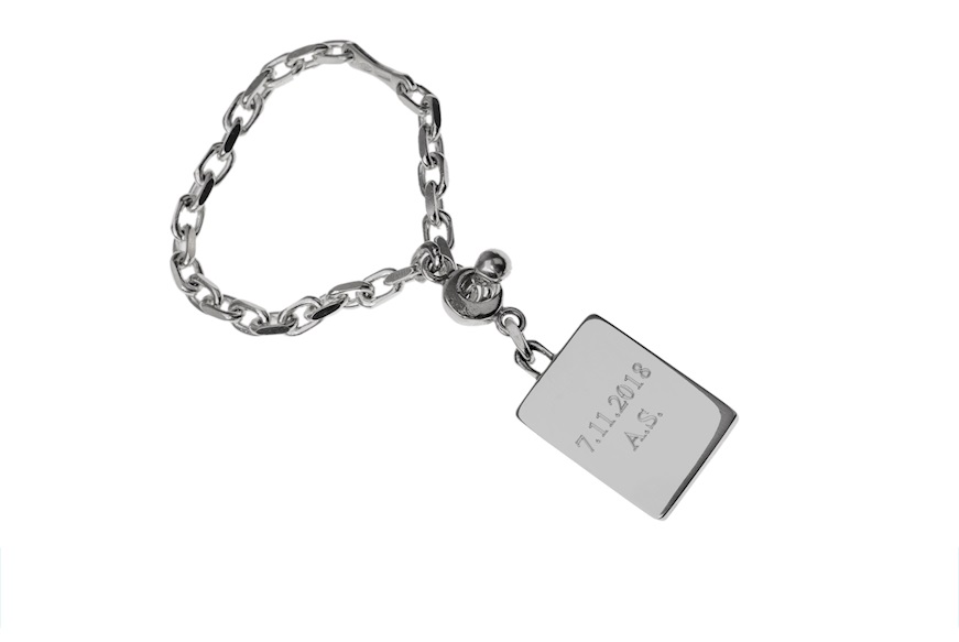 Keychain silver with rectangular pendant Selezione Zanolli